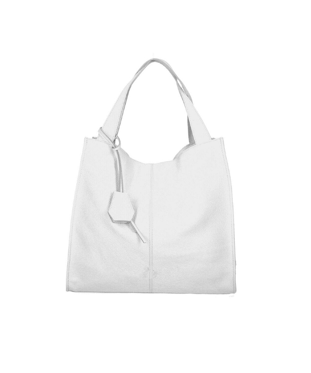 Leren Handtas Kenia wit witte ruime leer leder handtassen schoudertassen dames italiaans kantoortassen kopen bestellen inside