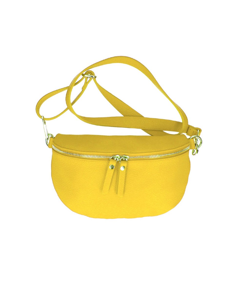 Leren Heuptas Jaden geel gele heuptassen crossbodytassen dubbele rits festival tassen kopen bestellen