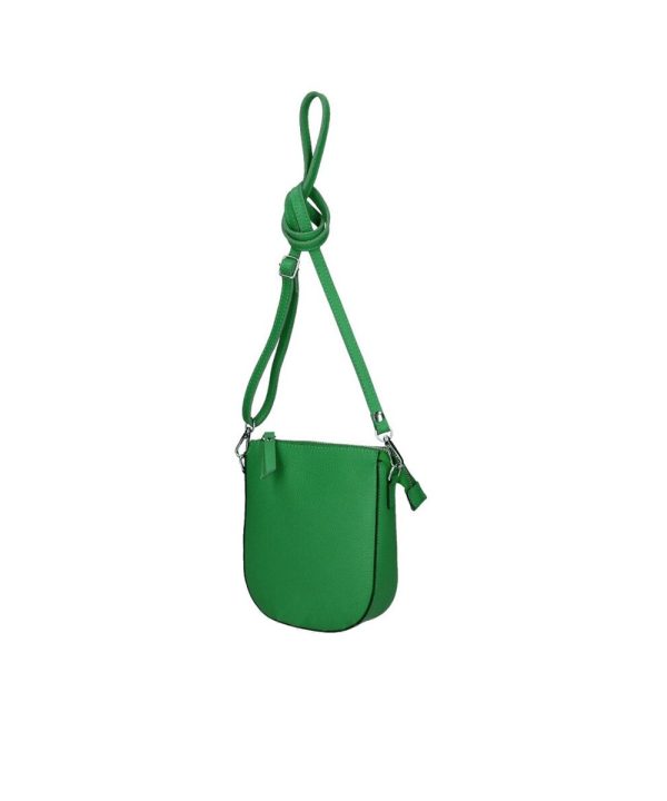 Leren Schoudertas Vera groen groene schoudertassen leer leder italiaans zilver beslag trendy fashion bags kopen bestellen