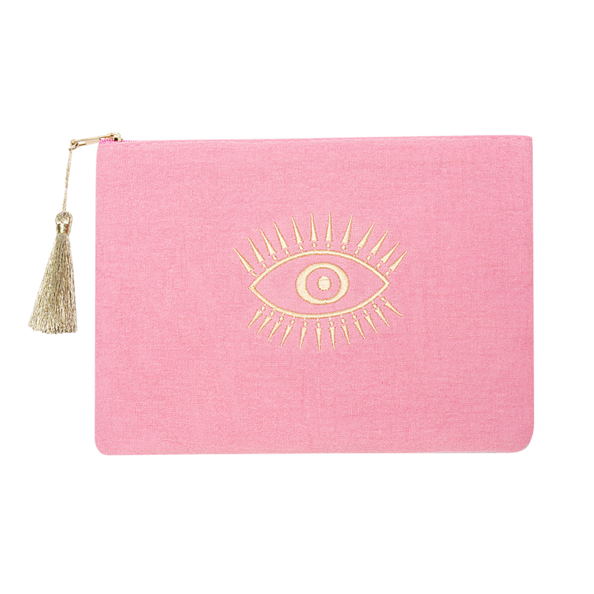 Make Up Tasje Eye roze pink etui gouden oog detail trendy tasjes kopen bestellen yehwang