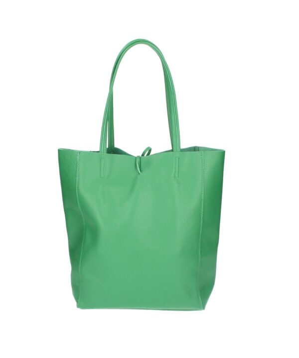 Leren-Shopper-Simple-groen groene lederen-shoppers-grote-tassen-handtassen-kopen-kantoortassen-Italiaanse-tassen-kopen- bestellen leder achter