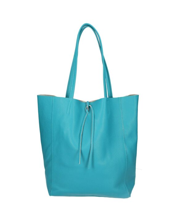 Leren-Shopper-Simple-turquoise lederen-shoppers-grote-tassen-handtassen-kopen-kantoortassen-Italiaanse-tassen-kopen- bestellen leder