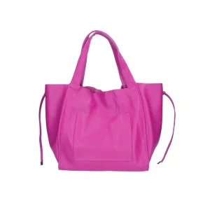 Leren Shopper Leira fuchsia grote leren handtassen leder voorvak magneetsluiting trendy leer tassen kopen bestellen etui