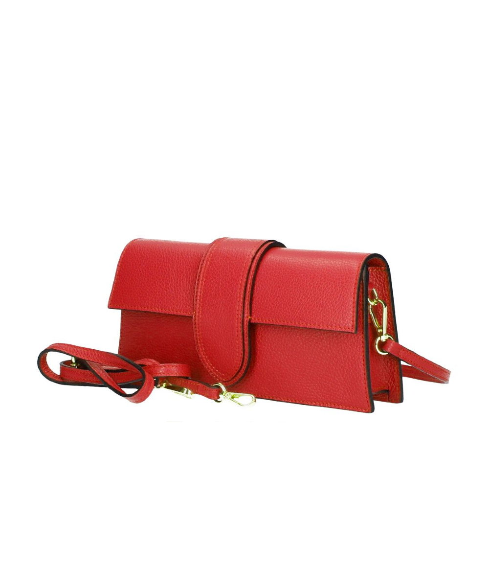 Leren Schoudertas Belle rood rode trendy dames tassen leer italie stevige luxe it bags kopen bestellen side