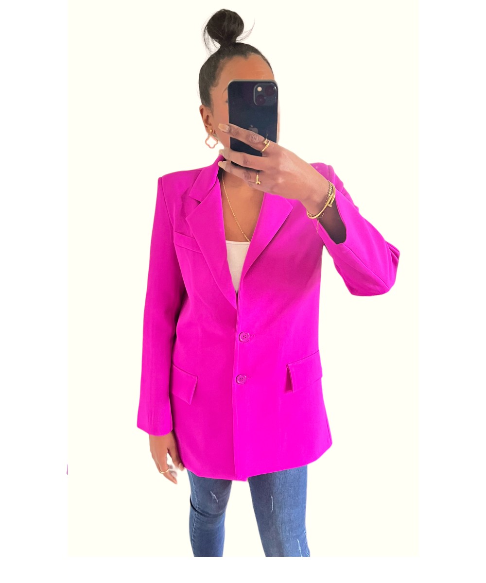 Magenta Boyfriend Blazer fuchsia hot pink blazers oversized jas jassen trendy kleding fashion kopen bestellen3