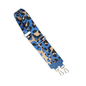 Bagsptrap Tassenhengsel-Special-Leopard-blauw blauwe leer-leren--losse-hengsels-banden-kopen-gekleurde-panter-print-bestellen--kopen