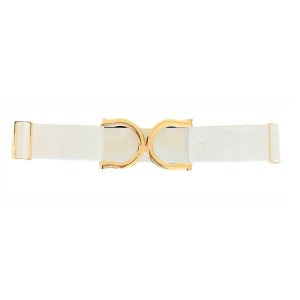 Witte Stretch Riem Gold Buckle wit verstelbare dames riemen elastisch gouden gesp kopen bestellen chique