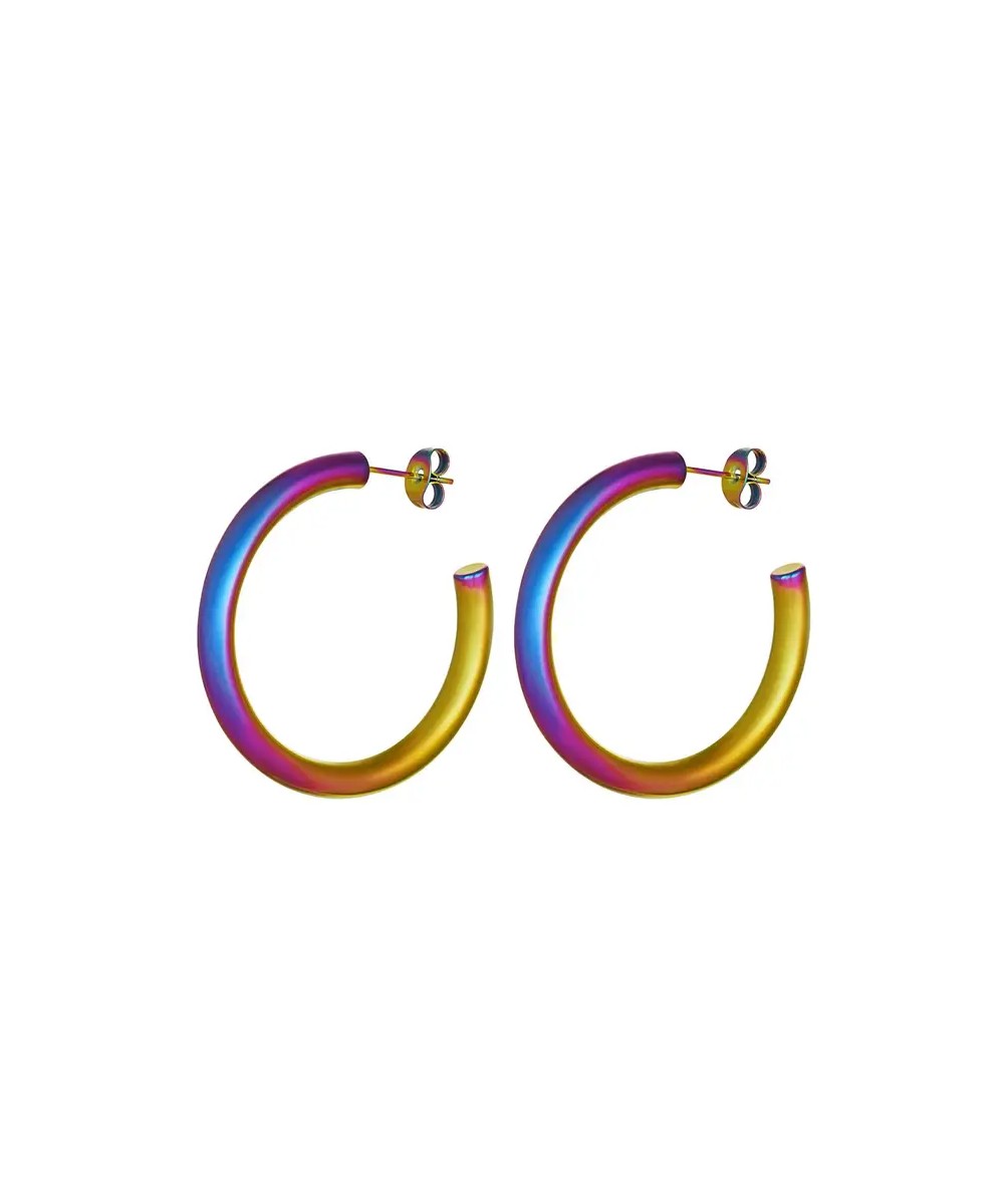 RVS Oorbellen Holografisch Multi gekleurde dames oorbel stainless steel yehwang sieraden kopen bestellen