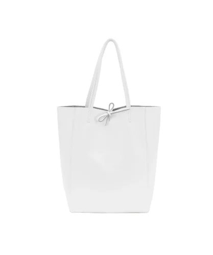 Leren-Shopper-Simple-wit witte lederen-shoppers-grote-tassen-handtassen-kopen-kantoortassen-Italiaanse-tassen-kopen-