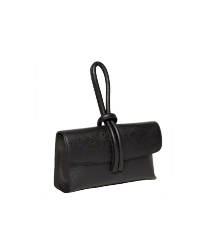 Leren Handtas Sisi zwart zwarte handtasssen look a like italiaans leder chique luxe tassen kopen bestellen side