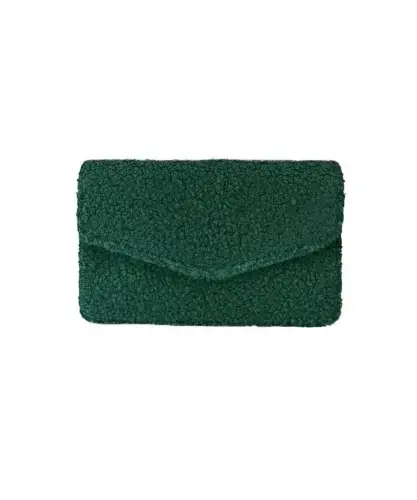 Schoudertas Teddy Basic donker groen groene schoudertassen teddystof gekleurde bagstrap trendy tassen kopen bestellen