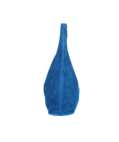 Suede Handtas Monica jeans blauw blauwe leren boho tassen trendy shoppers kopen bestellen online hobo bags zij