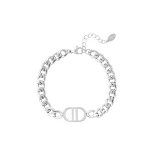 RVS Schakelarmband Good Life zilver zilveren damees armbanden bracelet met CD logo fashion musthave sieraden yehwang kopen bestellen