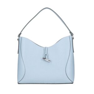 Leren Schoudertas Wendy licht blauw blauwe schoudertas leer leder zilveren detail luxe chique tassen kopen