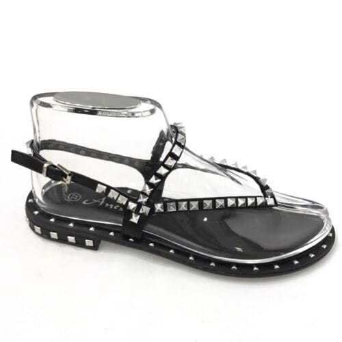 Zwarte-teensandalen-Silver-studs-zwart-teen-slippers-sandalen-open-damesschoenen-zilveren-studs-stoere-slippers-online