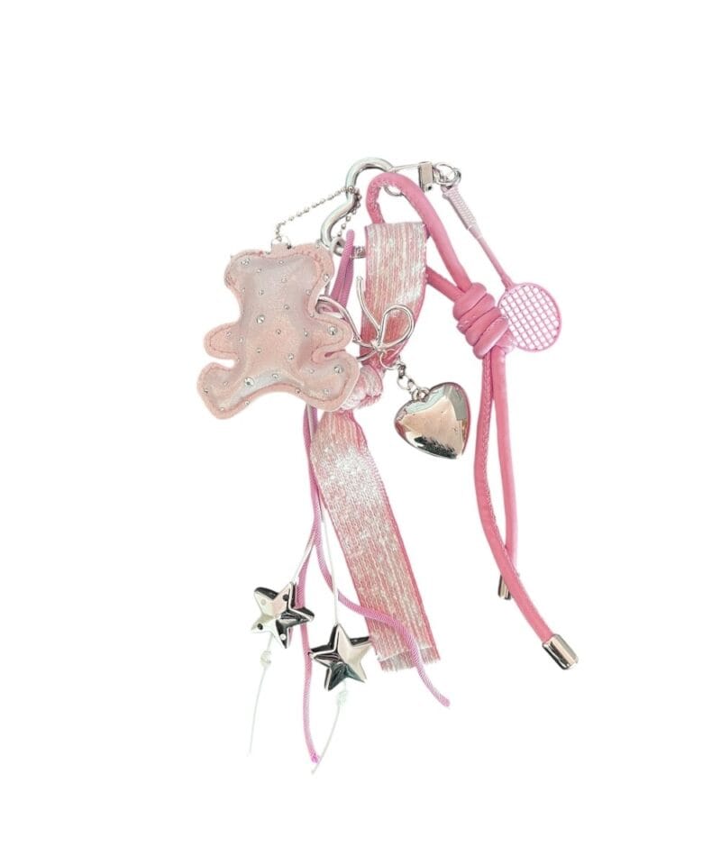 Bag Charm Bear Love roze grote bagcharm zilveren bedelstas accessoires trendy musthaves