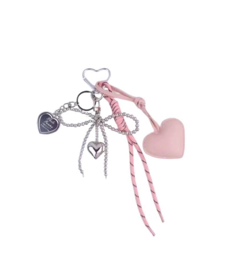 Bag Charm Harten roze grote bagcharm zilveren bedelstas accessoires trendy musthaves