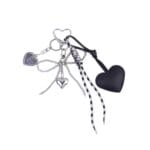 Bag Charm Harten zwart zwarte grote bagcharm zilveren bedelstas accessoires trendy musthaves model