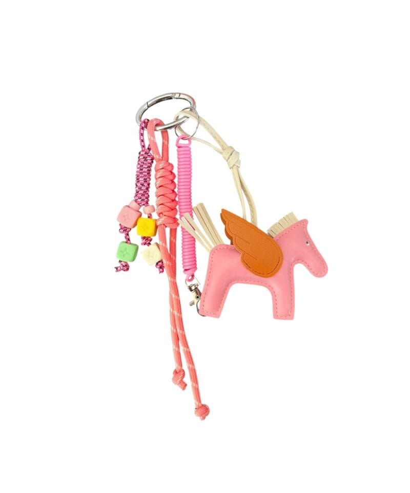 Bag Charm Lucky Pony roze grote bagcharm zilveren bedelstas accessoires trendy musthaves