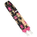 Bagstrap Stars fuchsia tassenhengsels straps hengsels sterren print leer goud beslag trendy-tassen-hengsel-kopen-leren-tassenhengsels-losse-hengsels-kopen-bestellen-bagstraps