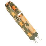 Bagstrap Stars leger groen groene tassenhengsels straps hengsels sterren print leer goud beslag trendy-tassen-hengsel-kopen-leren-tassenhengsels-losse-hengsels-kopen-bestellen-bagstraps