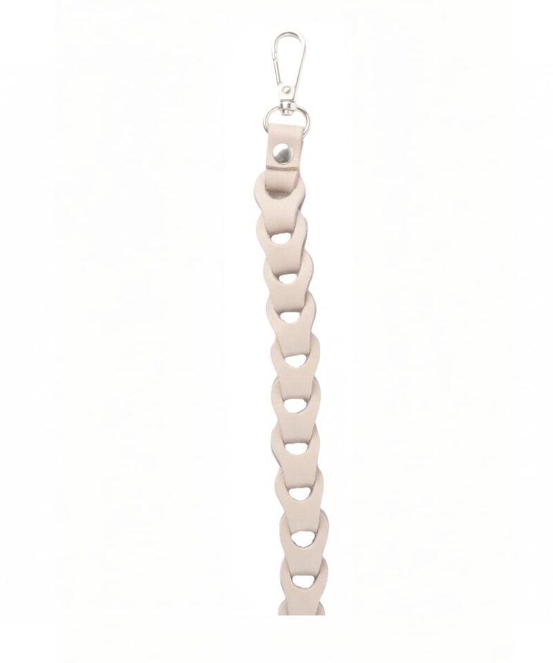 Beige Leren Bagstrap Braided S lange gevlochten leren tassenhengsels goud beslag chique kopen 1
