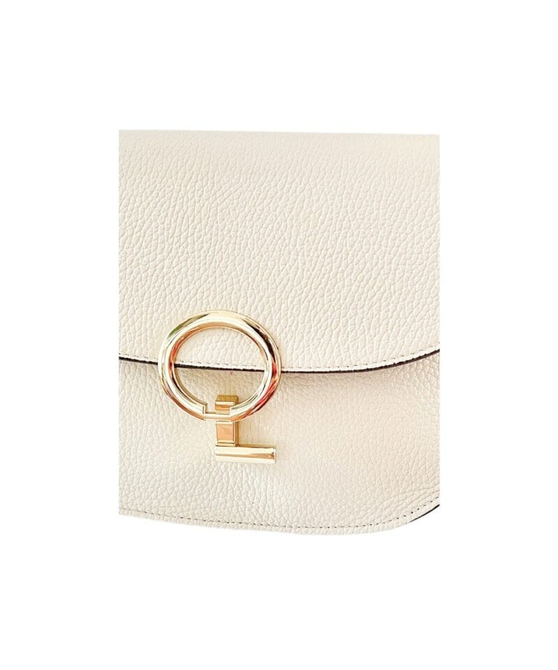 Beige Leren Schoudertas Ronde Gesp Beige leder leer schoudertassen dames stevig luxe trendy dames tassen kopen bestellen
