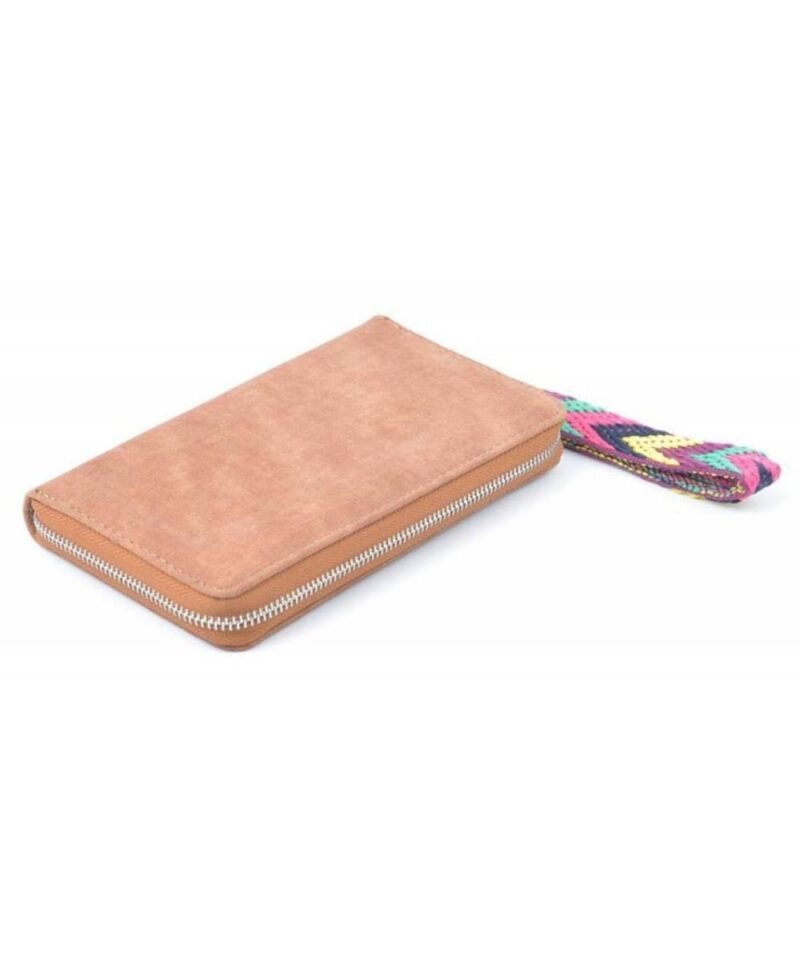 Bruine Portemonnee Multi Color-Polsbandje-bruin-bruine-Portemonnee-met-gekleurd-polsbandje-dames-Portemonnees-wallet-online-kopen-clutches-rits-