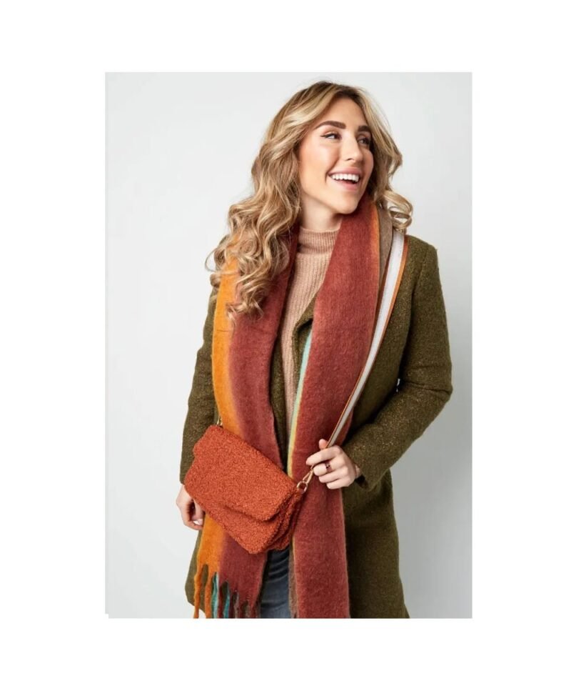 Bruine Schoudertas Teddy Basic Bruin bruine schoudertassen teddystof gekleurde bagstrap trendy tassen kopen bestellen detail model