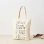 Canvas Shopper Quitter-met-tekst-i-am-not-a-quitter-creme-off-witte-grote-tassen-shopper-canvastassen-online-kopen