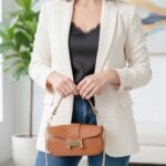 Cognac Leren Handtas Gouden H Gesp gouden h gesp cognac leren handtas met gouden kettinghengsel model