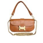 Cognac Leren Handtas gouden H Gesp cognac leer tasjes kettinghengsel crossbodytassen kopen bestellen