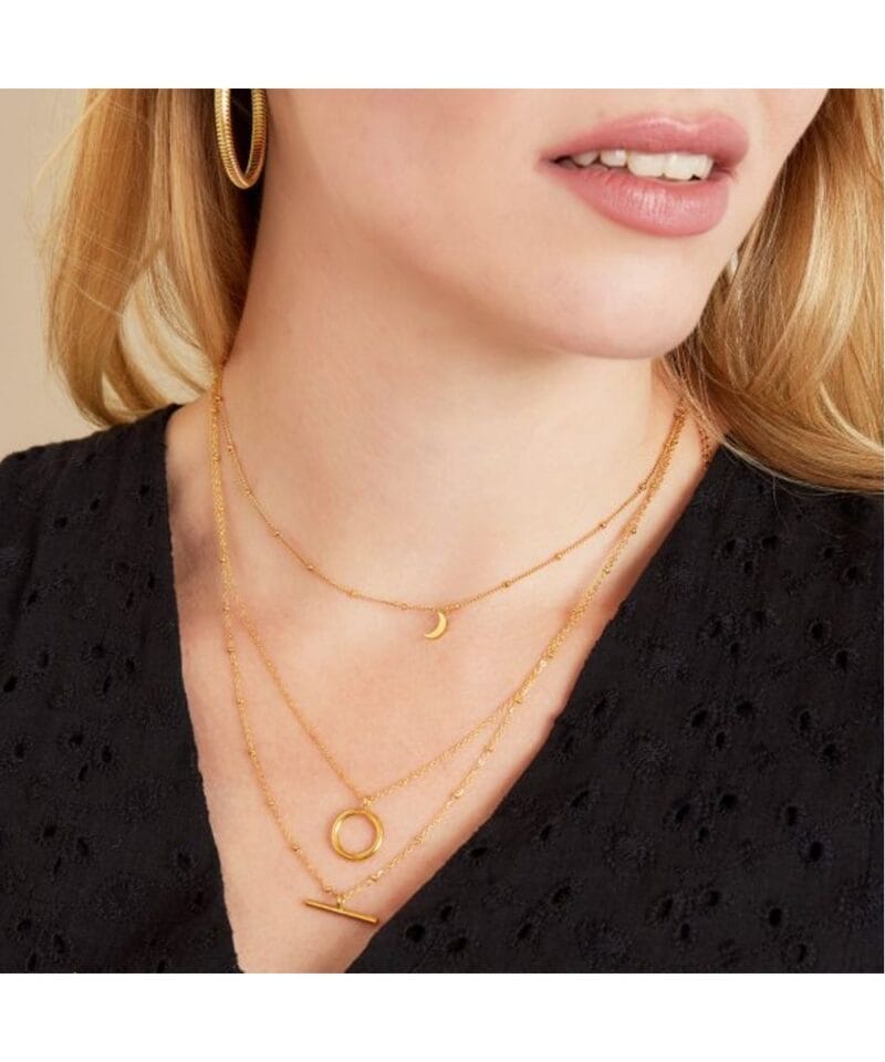 Dubbele-Ketting-Geometrische -vormen-goud-gouden-dames-kettingen-sieraden-rvs-kopen-bestellen-yehwang model