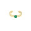 Gouden-Armband-Bohemian-Zen-brede-open-rvs-armbanden-groene-steen-yehwang-Goud-uniek