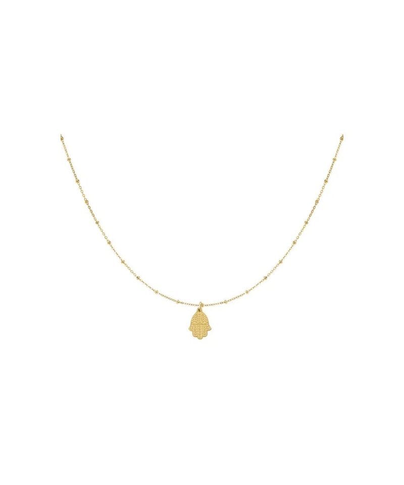 Gouden-RVS-Ketting-Hand-fatima goud-korte-dames-kettingen-hand-van-fatima-bedel-trendy-necklages-sieraden-kopen-bestellen-yehwang-online
