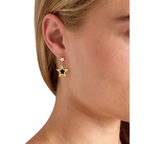 Gouden-RVS-Oorbellen-Double-Star-zwart-zwarte-ster-oorbellen-stainless-steel-trendy-dames-oorbel-kopen-bestellen1