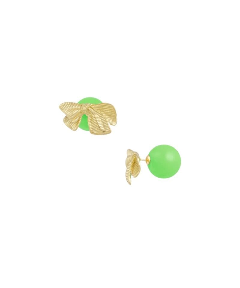 Gouden-RVS-Oorbellen-Strikjes-Studs-groen-oorbel-dames-sieraden-groen-parel-sluiting-kopen-bestellen