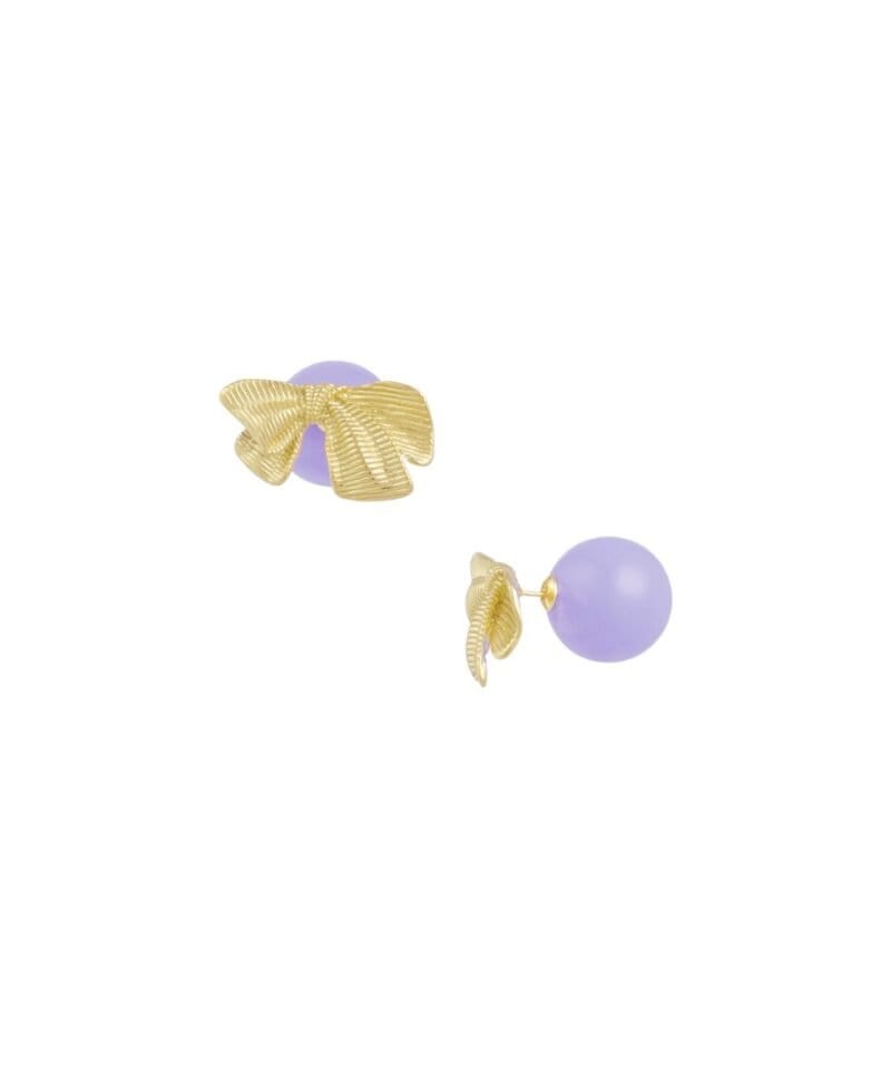 Gouden-RVS-Oorbellen-Strikjes-Studs-lila-oorbel-dames-sieraden-lila-parel-sluiting-kopen-bestellen