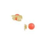 Gouden-RVS-Oorbellen-Strikjes-Studs-oranje-oorbel-dames-sieraden-oranje-parel-sluiting-kopen-bestellen