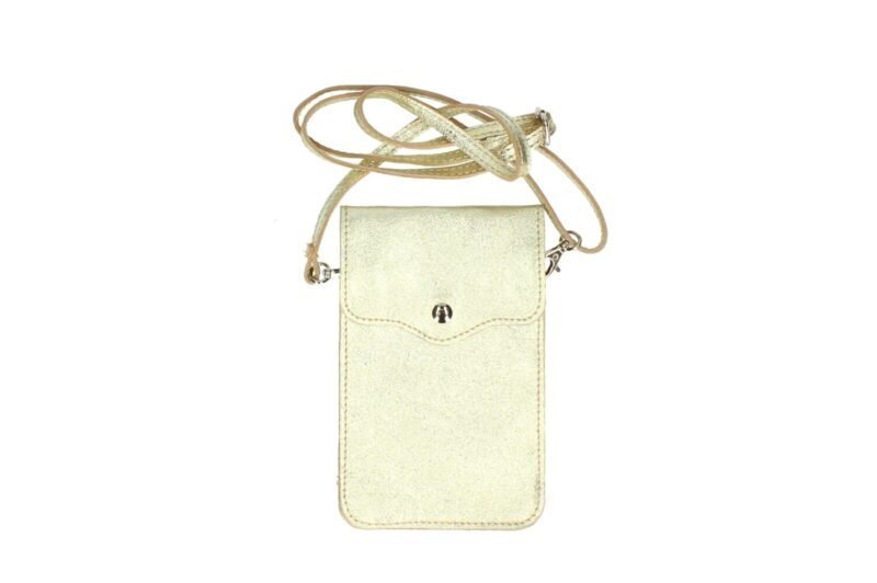 Gouden metallic Leren-Telefoontasje-Simply-Basic-goud gouden-bags-tassen-telefoon-tasjes-schoudertasje-handige-tas-kopen-bestellen-lederen-phonebag-lang-2-vakken-leer-tasjes