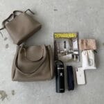 Grijze Handtas Nienke-grijs grijze-black-tassen-binnen-tas-zwart-hengsels-dames-fashion-itbags-luxe-Bag-in-Bag-handtassen-schoudertassen-online-kopen-details