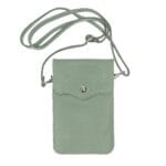 Groen Leren Telefoontasje Simply Basic - mint groen groene groene-leren-schoudertassen-telefoon-tasjes-festival-tasjes-goud-beslag-verwijderbaar-hengsel-trendy-tassen- -kopen-bestellen-itbags