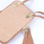 Groen Leren Telefoontasje Summer Fun Leren-Schoudertasje-Summer-Fun-camel-bruin-geweven-telefoontasjes-goud-beslag-kopen-bestellen-giuliano-