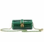 Groene Croco Schoudertas Bella groen gouden studs kettinghengsel chique trendy tassen kopen bestellen DeSchoenenkast