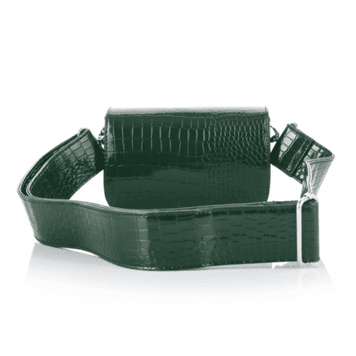 Groene schoudertas-Croco-love-groen-groene-glans-glanzende-trendy-schoudertas-breed-hengsel-kopen-bestellen achter
