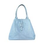 Handtas Hella licht blauw blauwe trendy ruime handtassen schoudertassen kunstleer H dames tassen shoppers kopen bestellen