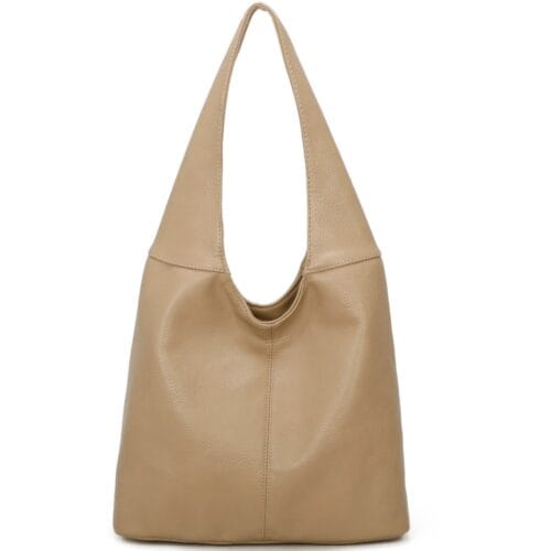 Hobo Schoudertas Aiden taupe ruime boho tassen meerdere vakken kunstleer kopen bestellen