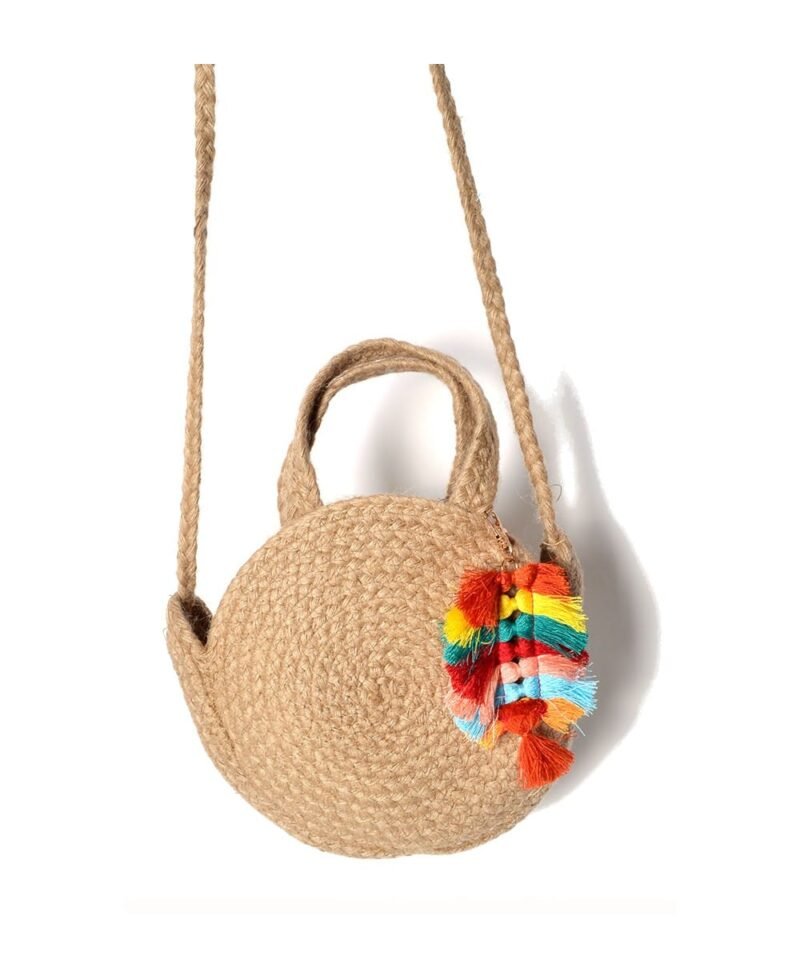 Gevlochten Schoudertas Summer Fun rieten gevlochten ronde handtas lang hengsel boho gekleurde boho hanger zomer musthaves Giuliano kopen