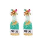 Kralen-Oorbellen-Cheers-mint-wit-gouden-kralen-tekst-cheers-statement-champagne-oorbellen-earrings-kopen-bestellen