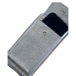 Lederen-Telefoontasje-Metallic-antraciet Zilver-zilveren-portemonnee-schoudertasje-handige-giuliano-tas-kopen-bestellen-lederen-schoudertasje-lang-2-vakken- 1